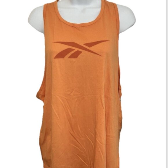 Reebok Ladies XL Orange Razorback round neck cotton Workout Tank. NWT - Picture 1 of 13